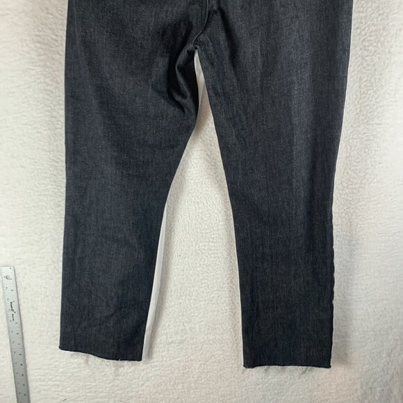 Hudson Holly Straight Jeans‎ Womens 32 White Black Denim Grommet Frayed Hem 9766 - Picture 13 of 15